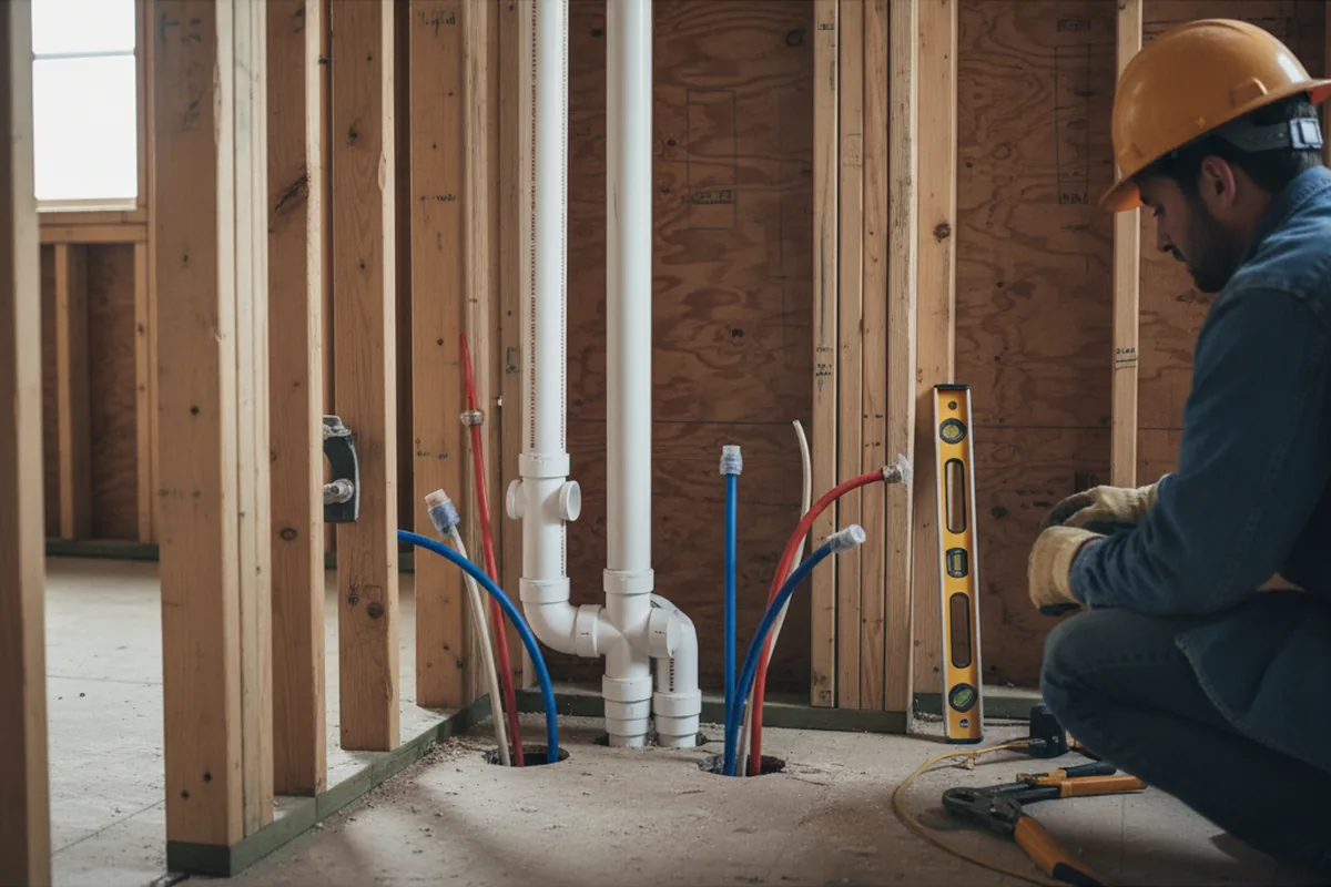 Drain and supply rough-in during Toilet Repair and Installation in Barrington